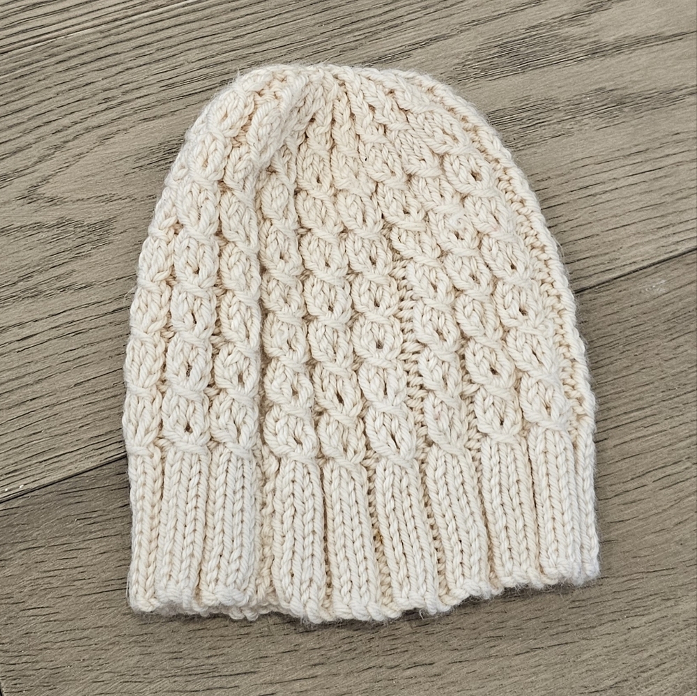 Cream Hand Knitted Toque